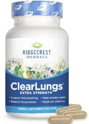 לבריאות הריאות: RIDGECREST HERBALS Clearlungs חוזק נוסף 60 כמוסות חדשות